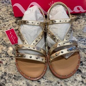 Nina Child Size 13 M Gold Studded Sandals